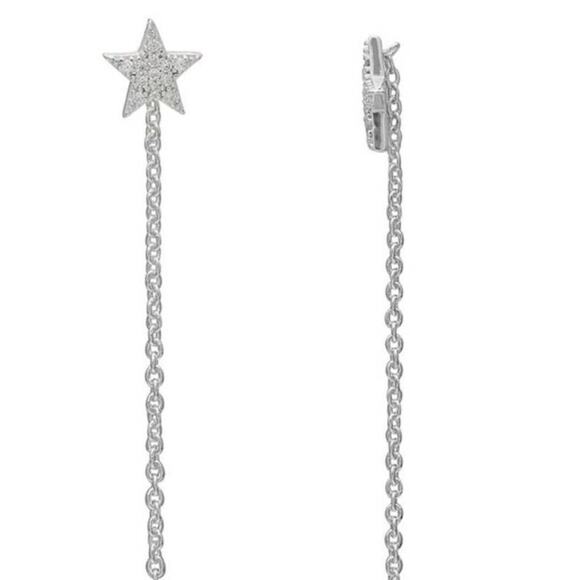 PRIMROSE Sterling Silver CZ Threader Earrings OS - Picture 2 of 2